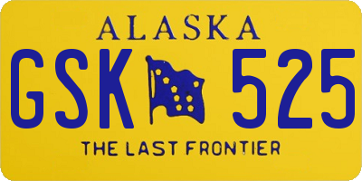 AK license plate GSK525