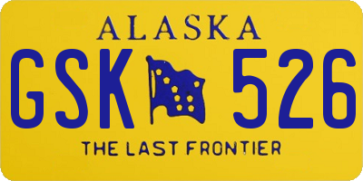 AK license plate GSK526
