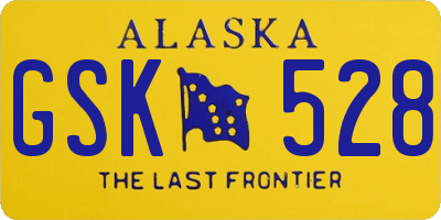 AK license plate GSK528