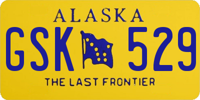 AK license plate GSK529