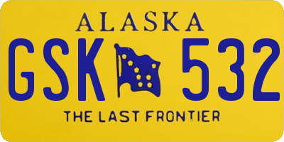 AK license plate GSK532