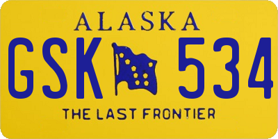 AK license plate GSK534