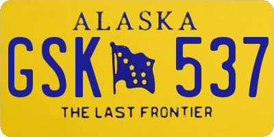 AK license plate GSK537