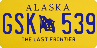 AK license plate GSK539