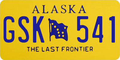 AK license plate GSK541