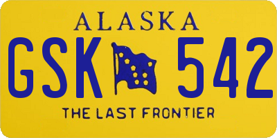 AK license plate GSK542