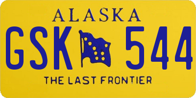 AK license plate GSK544