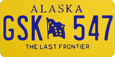 AK license plate GSK547