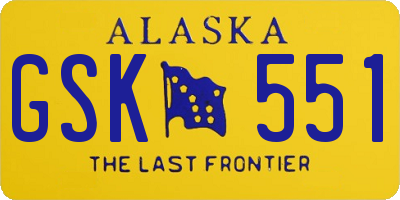 AK license plate GSK551