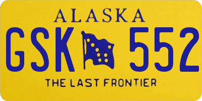 AK license plate GSK552