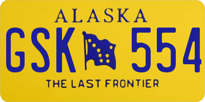 AK license plate GSK554