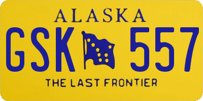 AK license plate GSK557