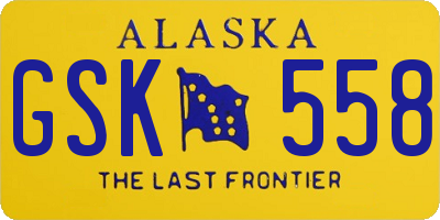AK license plate GSK558