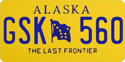 AK license plate GSK560