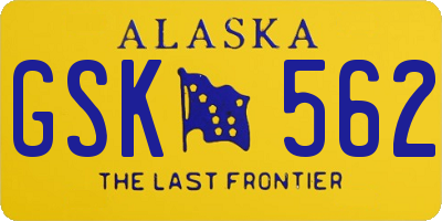 AK license plate GSK562