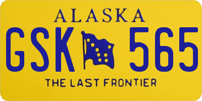 AK license plate GSK565