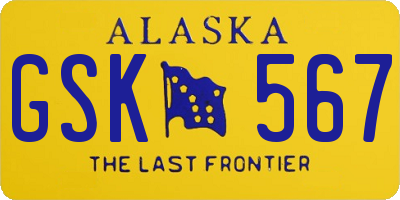 AK license plate GSK567