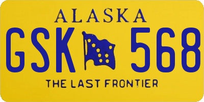 AK license plate GSK568