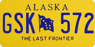 AK license plate GSK572