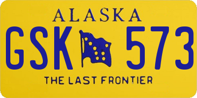 AK license plate GSK573