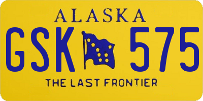 AK license plate GSK575