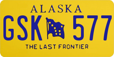 AK license plate GSK577