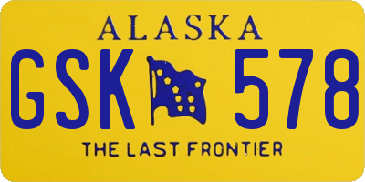 AK license plate GSK578