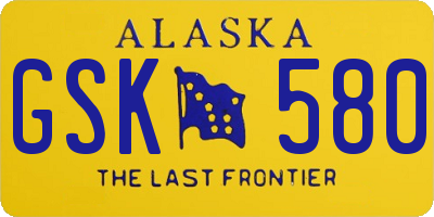 AK license plate GSK580