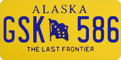 AK license plate GSK586