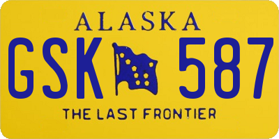 AK license plate GSK587