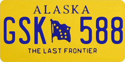 AK license plate GSK588