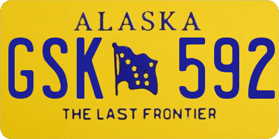 AK license plate GSK592