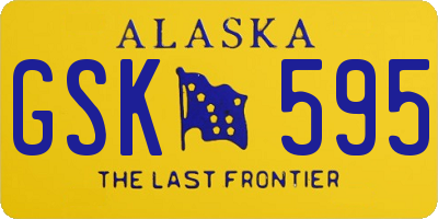 AK license plate GSK595