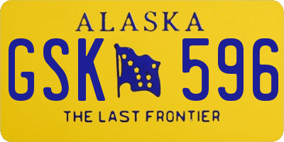 AK license plate GSK596