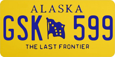 AK license plate GSK599