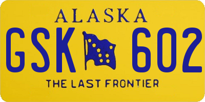 AK license plate GSK602