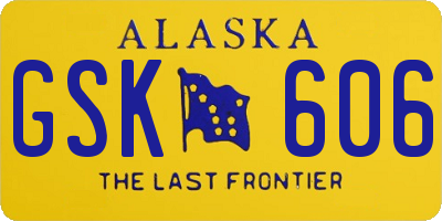 AK license plate GSK606