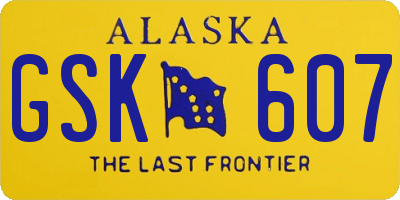 AK license plate GSK607