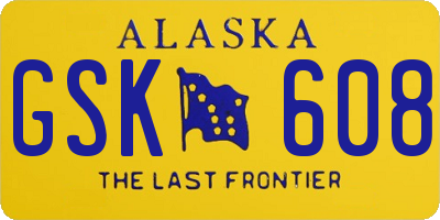 AK license plate GSK608