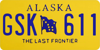 AK license plate GSK611