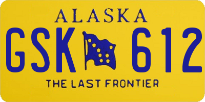 AK license plate GSK612