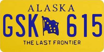 AK license plate GSK615