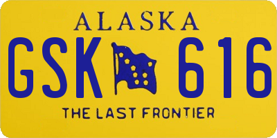 AK license plate GSK616