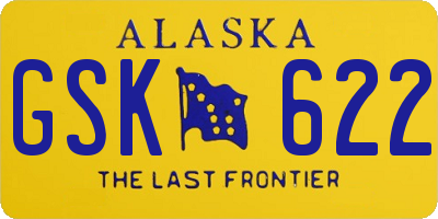 AK license plate GSK622