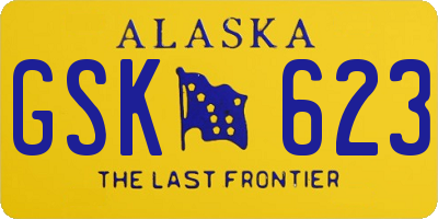 AK license plate GSK623