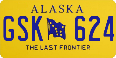 AK license plate GSK624