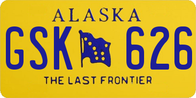 AK license plate GSK626