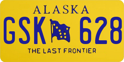 AK license plate GSK628