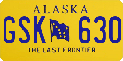 AK license plate GSK630