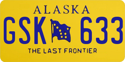 AK license plate GSK633